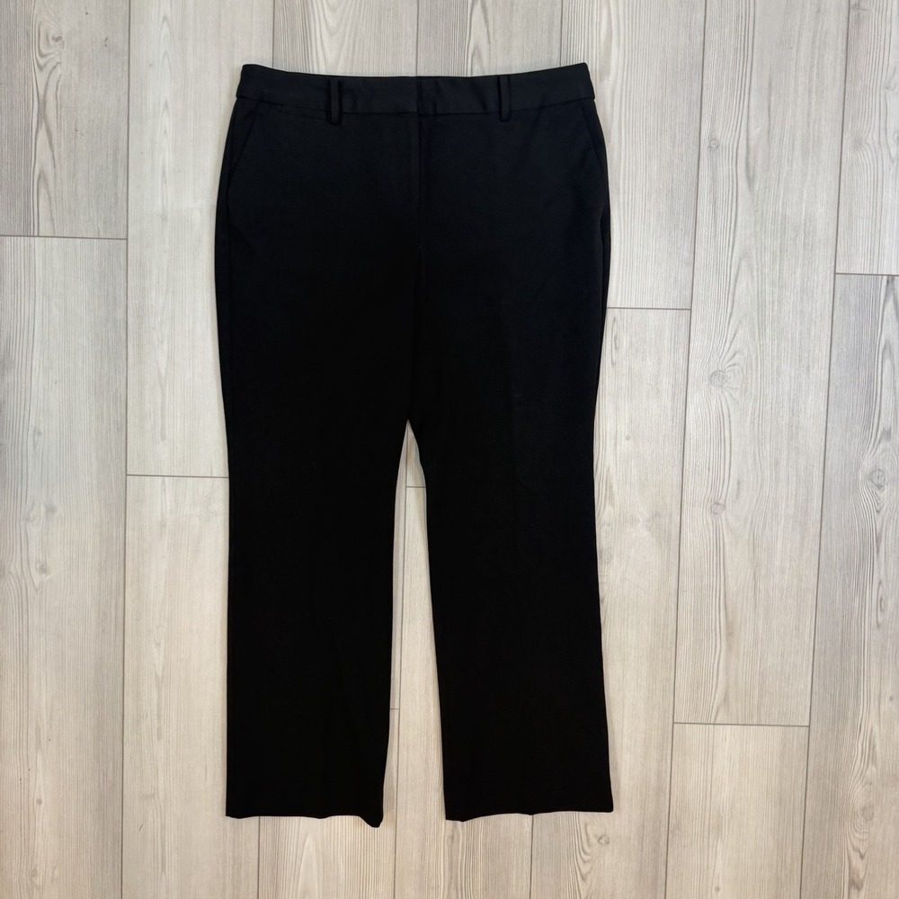 Talbots Black Barely Boot Cut Dress Pants 16P Full Length Trousers Stretch
